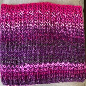 Pink and Purple Acrylic Crochet Scarf